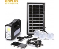 Gdplus ( ΤΟ ΓΝΗΣΙΟ) Ηλιακό Σύστημα Φωτισμού & Φόρτισης Power bank θύρα USB και 3 Λάμπες LED